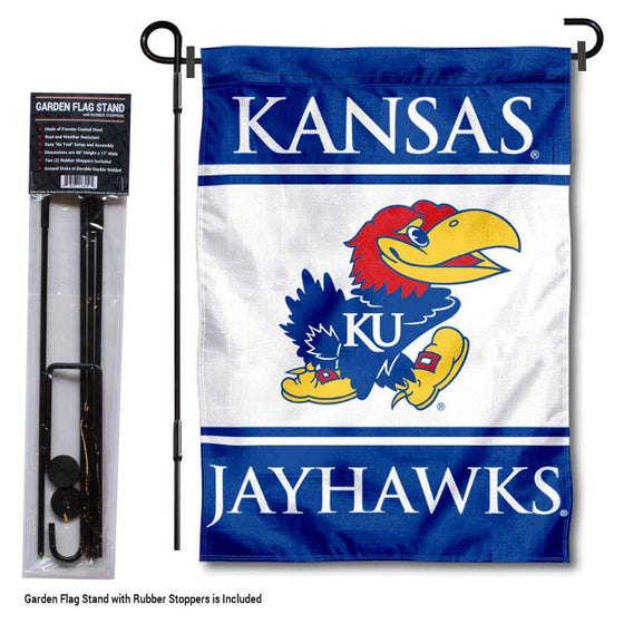 College Flags & Banners Co. Kansas Jayhawks Garden Flag with Stand Holder