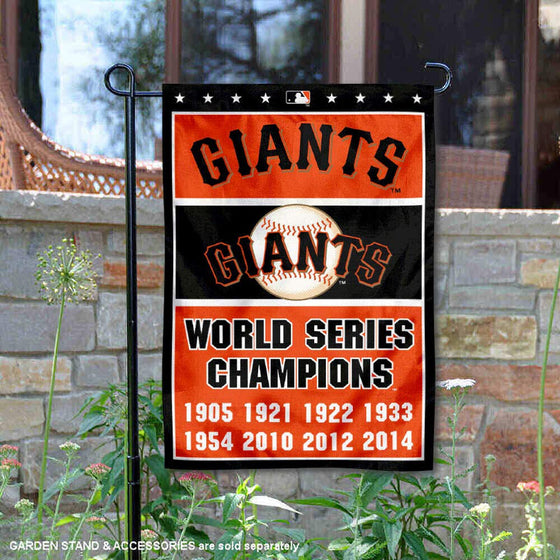 WinCraft San Francisco Giants 8-Time World Series Champions Double Sided Garden Flag