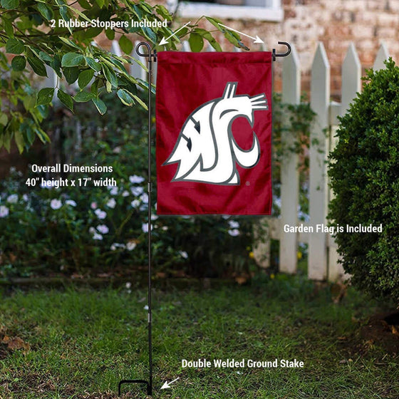 College Flags & Banners Co. Washington State Cougars Garden Flag and Flag Stand Pole Holder Set