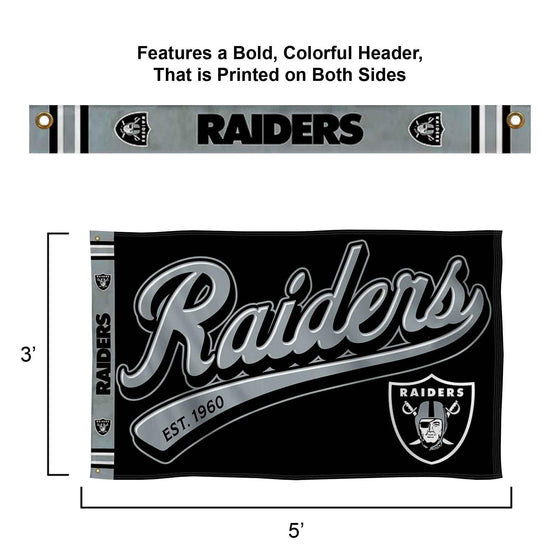 WinCraft Las Vegas Raiders Script Logo Premium Flag