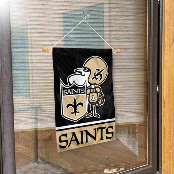 New Orleans Saints Sir Saint Banner Window Wall Hanging Flag with Suction Cup