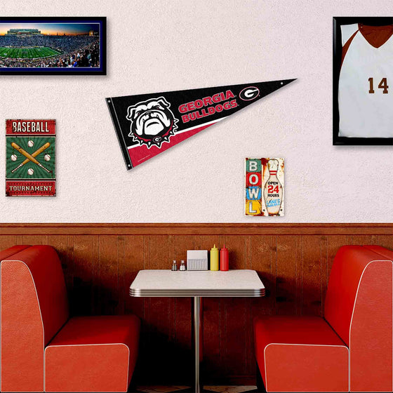 College Flags & Banners Co. Georgia Bulldogs Bulldog Pennant Flag and Wall Tack Mount Pads