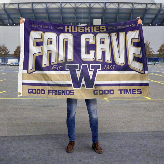 Washington Huskies Fan Man Cave Banner Flag