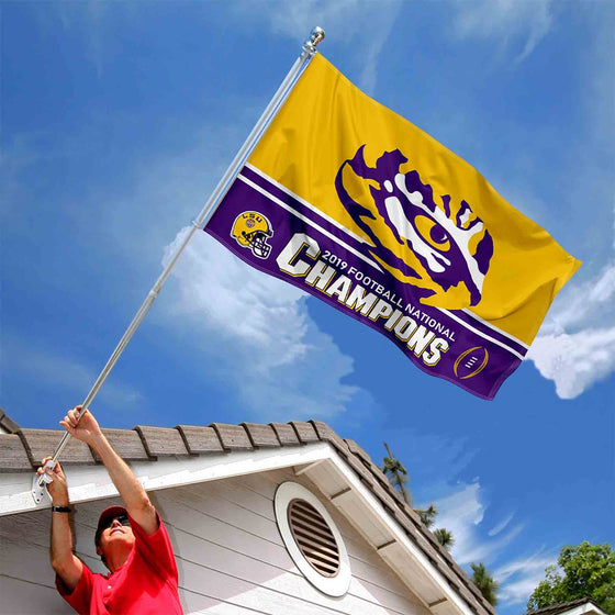 College Flags & Banners Co. Louisiana State LSU Tigers 2019 2020 Football National Champions Flag