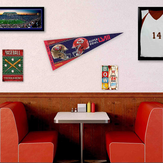 WinCraft 2024 Super Bowl LVIII Dueling Teams Chiefs 49ers Pennant Flag