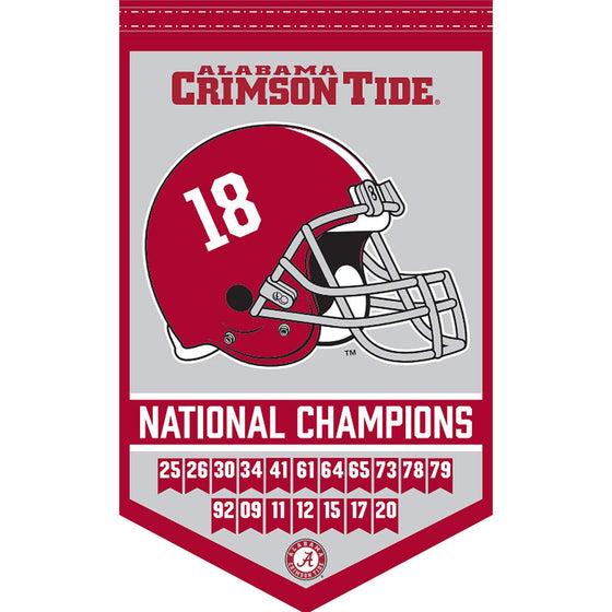 Alabama Crimson Tide 18x Time Football National Champions Banner