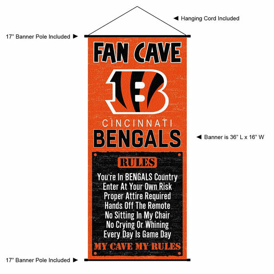 Cincinnati Bengals Man Cave Fan Banner Wall Door Scroll