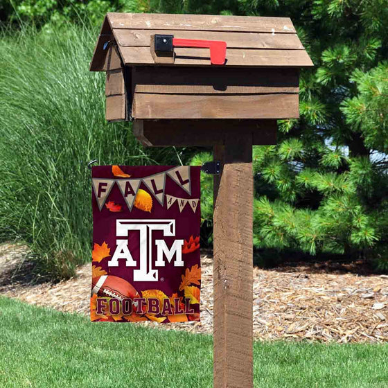 College Flags & Banners Co. Texas A&M Aggies Fall Leaves Football Season Garden Yard Flag