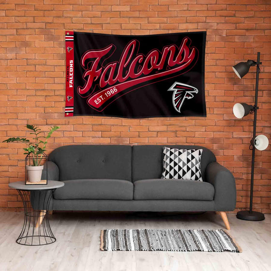 WinCraft Atlanta Falcons Script Logo Premium Flag