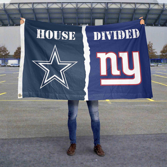 WinCraft Dallas and New York Giants House Divided Flag Rivalry Banner