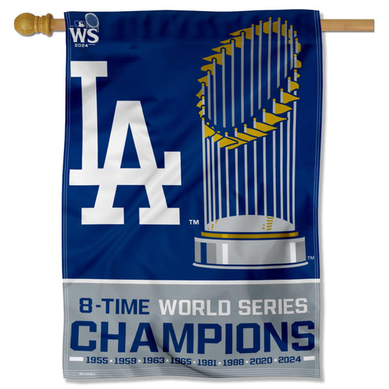 WinCraft Los Angeles Dodgers 2024 8 Time World Champions Series House Banner Flag