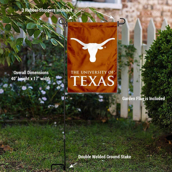 College Flags & Banners Co. Texas Longhorns Double Sided Garden Flag and Pole Holder Set