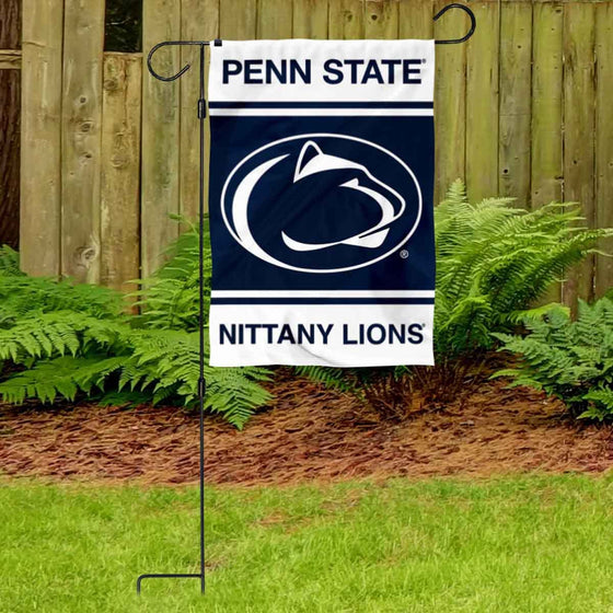 College Flags & Banners Co. Penn State Nittany Lions Garden Banner Flag with Flag Pole Stand Set