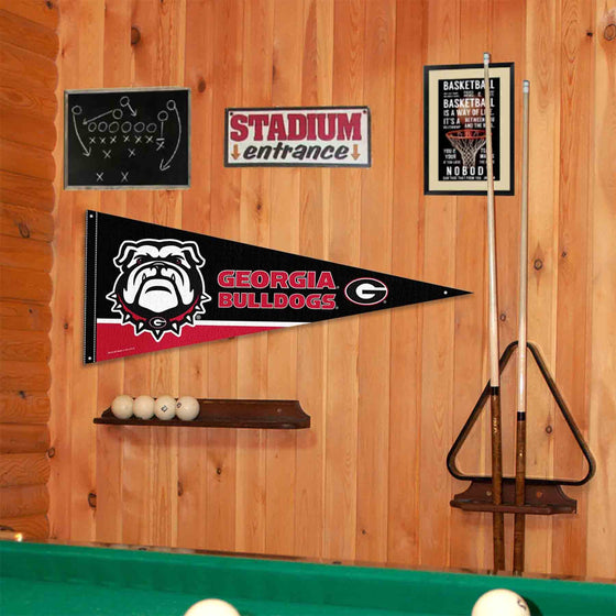 College Flags & Banners Co. Georgia Bulldogs Bulldog Pennant Flag and Wall Tack Mount Pads