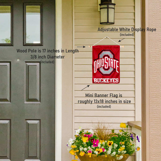 College Flags & Banners Co. Ohio State Buckeyes Banner for Windows Doors and Walls