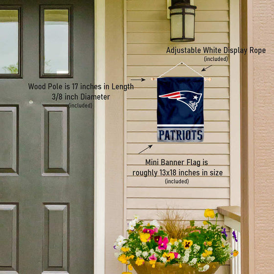 New England Patriots Banner Window Wall Hanging Flag with Suction Cup