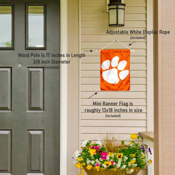 Clemson Tigers Paw Banner for Windows Doors and Walls