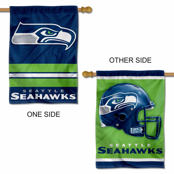 WinCraft Seattle Seahawks Primary and Helmet Double Sided Banner Flag