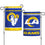 Los Angeles Rams Flag 12x18 Garden Style 2 Sided Slogan Design - Special Order