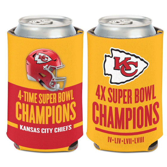 Kansas City Chiefs 2024 Super Bowl LVIII Champions 12 oz Can Cooler - Multi Champ - 757 Sports Collectibles