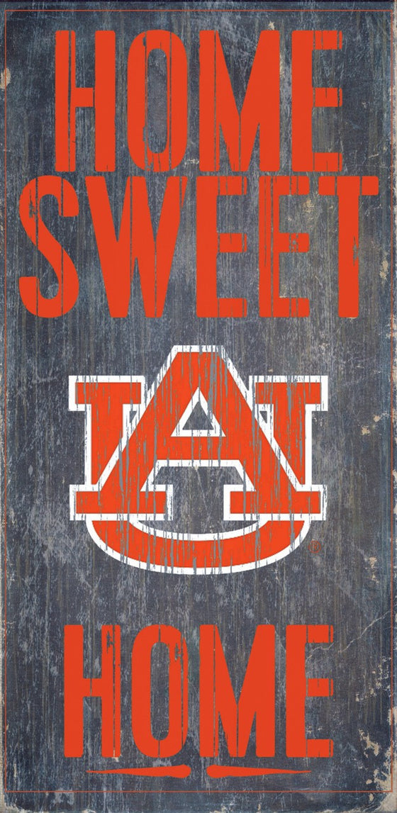 Auburn Tigers Wood Sign - Home Sweet Home 6"x12"