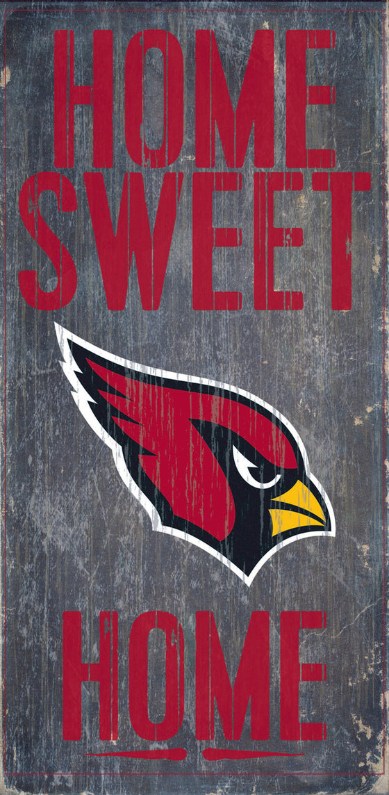 Arizona Cardinals Wood Sign - Home Sweet Home 6"x12"