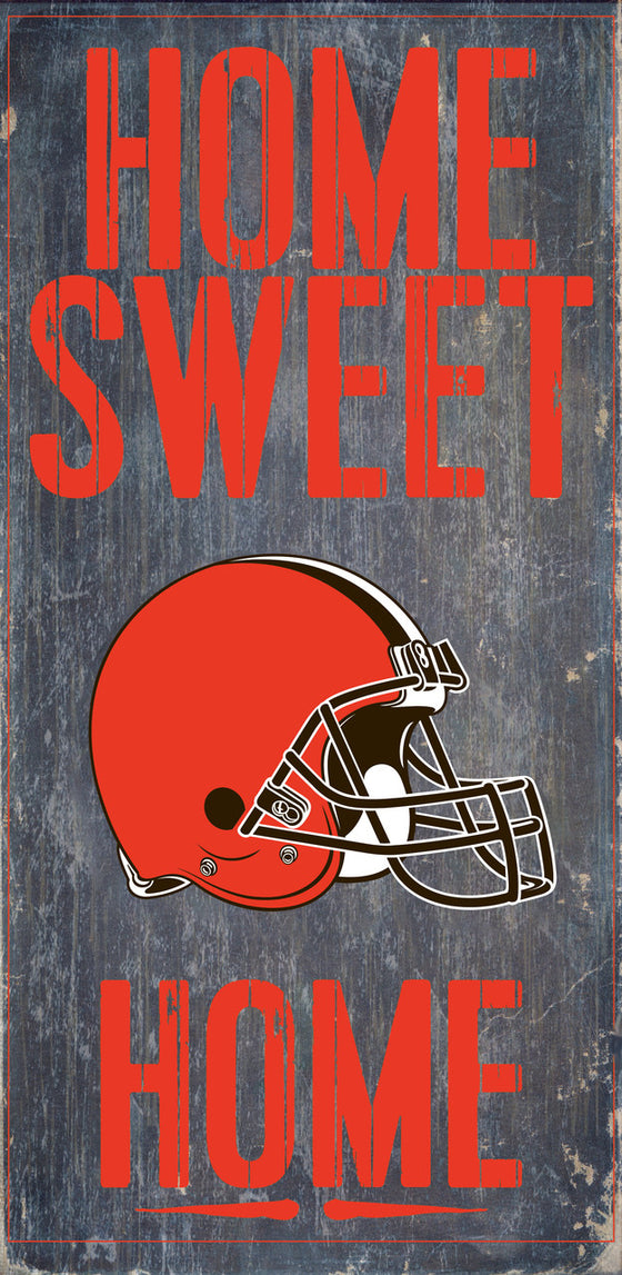 Cleveland Browns Wood Sign - Home Sweet Home 6"x12"