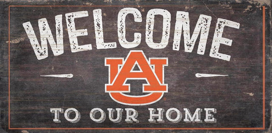 Auburn Tigers Sign Wood 6x12 Welcome To Our Home Design - Special Order