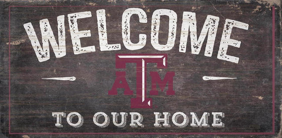 Texas A&M Aggies Sign Wood 6x12 Welcome To Our Home Design - Special Order