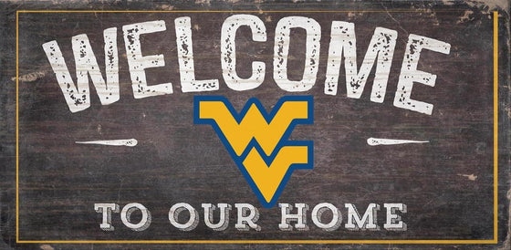 West Virginia Mountaineers Sign Wood 6x12 Welcome To Our Home Design - Special Order