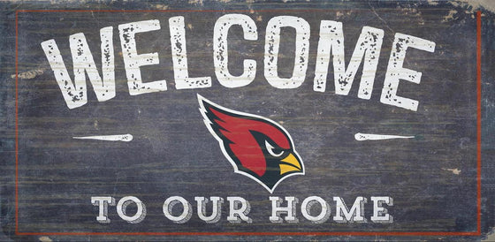 Arizona Cardinals Sign Wood 6x12 Welcome To Our Home Design - Special Order