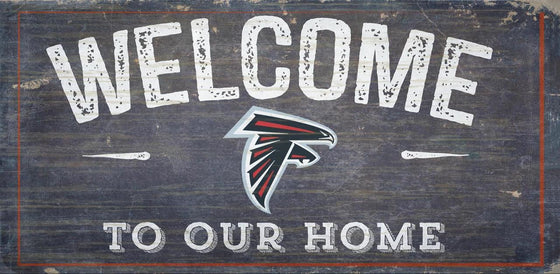 Atlanta Falcons Sign Wood 6x12 Welcome To Our Home Design - Special Order