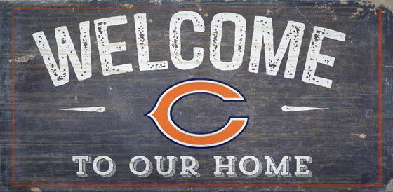 Chicago Bears Sign Wood 6x12 Welcome To Our Home Design - Special Order