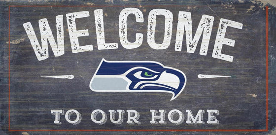 Seattle Seahawks Sign Wood 6x12 Welcome To Our Home Design - Special Order