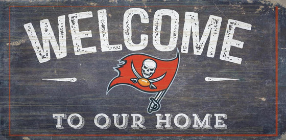 Tampa Bay Buccaneers Sign Wood 6x12 Welcome To Our Home Design - Special Order