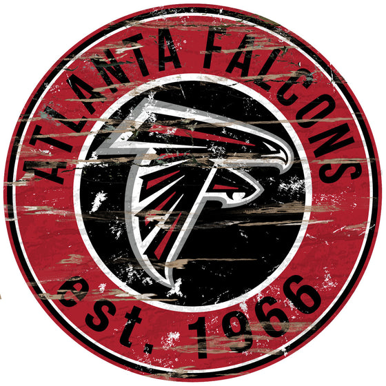 Atlanta Falcons Wood Sign - 24" Round - Special Order