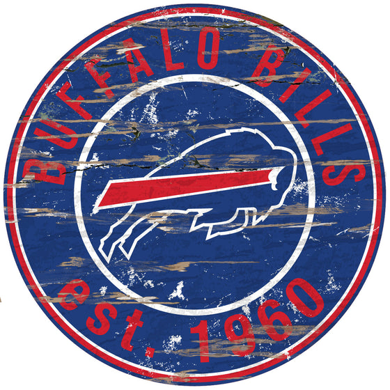 Buffalo Bills Wood Sign - 24" Round - Special Order