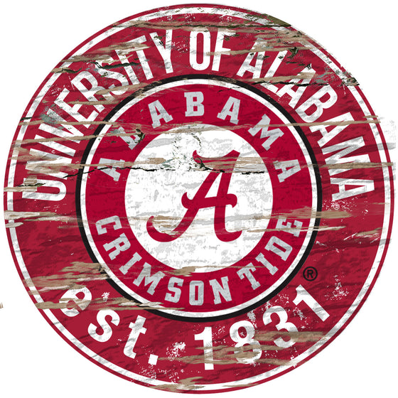 Alabama Crimson Tide Wood Sign - 24" Round - Special Order