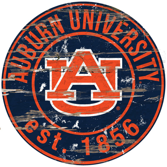 Auburn Tigers Wood Sign - 24" Round - Special Order