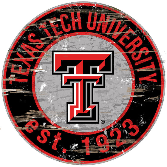 Texas Tech Red Raiders Wood Sign - 24" Round - Special Order