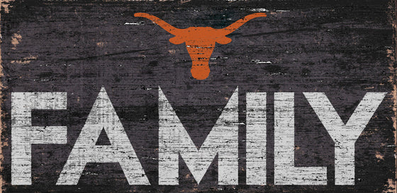 Texas Longhorns Sign Wood 12x6 Family Design - Special Order