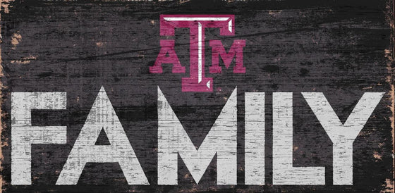 Texas A&M Aggies Sign Wood 12x6 Family Design - Special Order