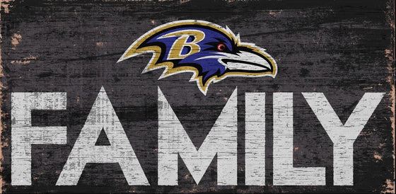 Baltimore Ravens Sign Wood 12x6 Family Design - Special Order