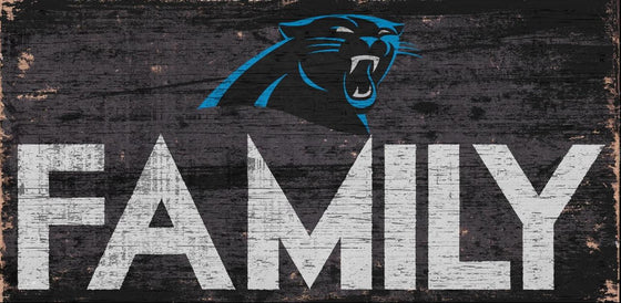 Carolina Panthers Sign Wood 12x6 Family Design - Special Order