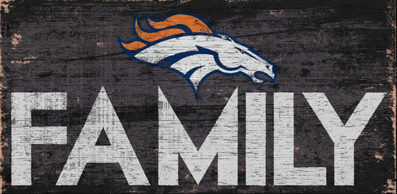 Denver Broncos Sign Wood 12x6 Family Design - Special Order