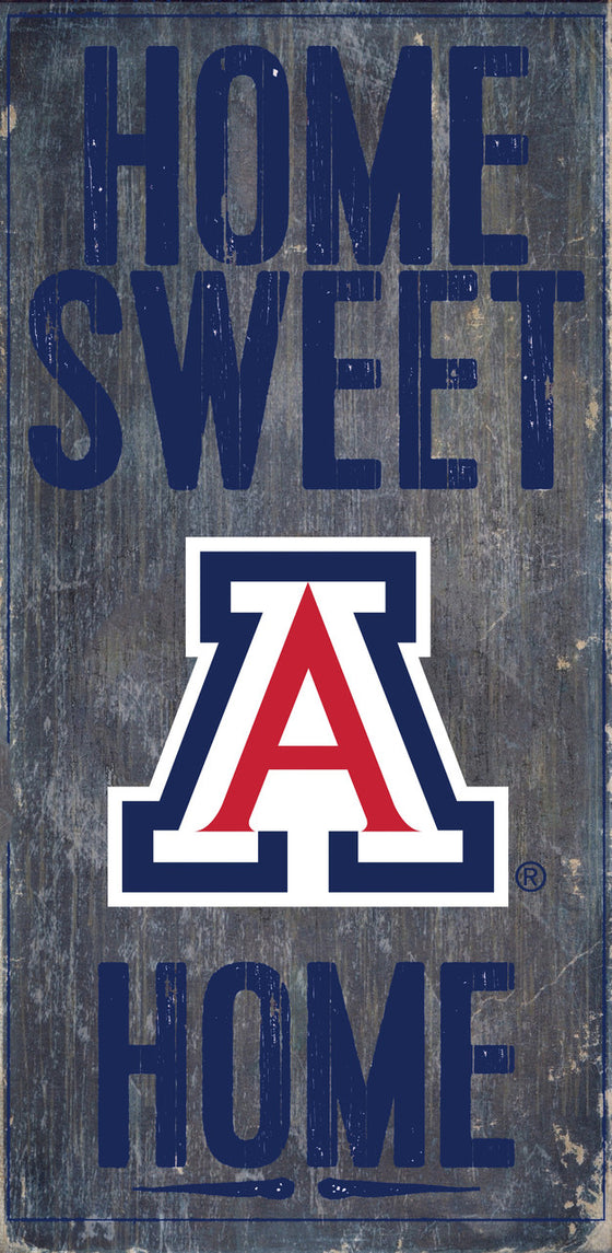 Arizona Wildcats Wood Sign - Home Sweet Home 6x12 - Special Order