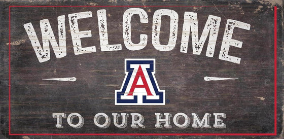 Arizona Wildcats Sign Wood 6x12 Welcome To Our Home Design - Special Order