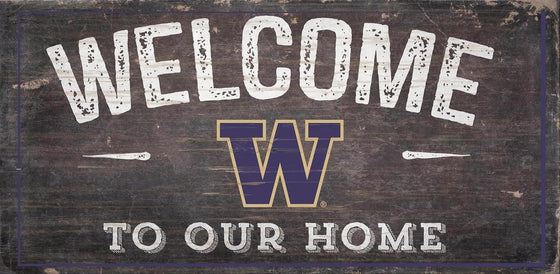 Washington Huskies Sign Wood 6x12 Welcome To Our Home Design - Special Order