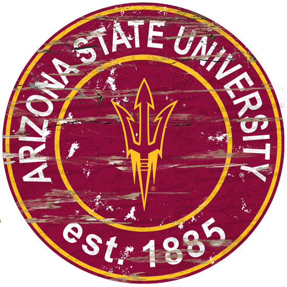 Arizona State Sun Devils Wood Sign - 24" Round - Special Order