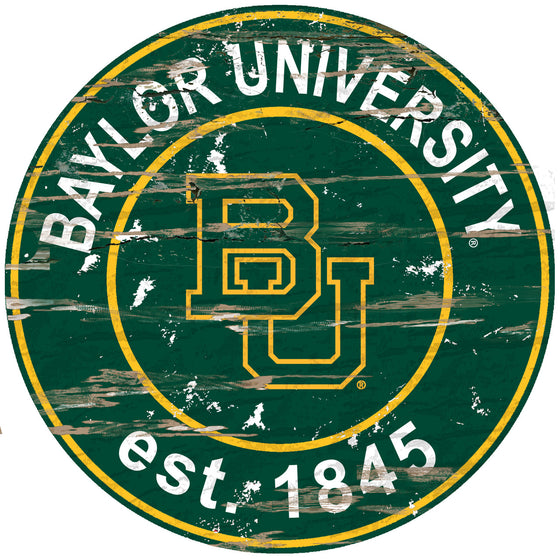 Baylor Bears Wood Sign - 24" Round - Special Order